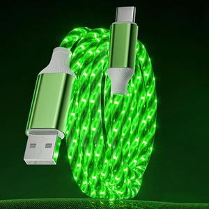 10FT LED USB A to C Cable Starry Light Up Type C Charging Cable Lighted USB C Charger Cord Compatible with Phone 16 15, Samsung Galaxy S24 S23, Pixel and More,Green