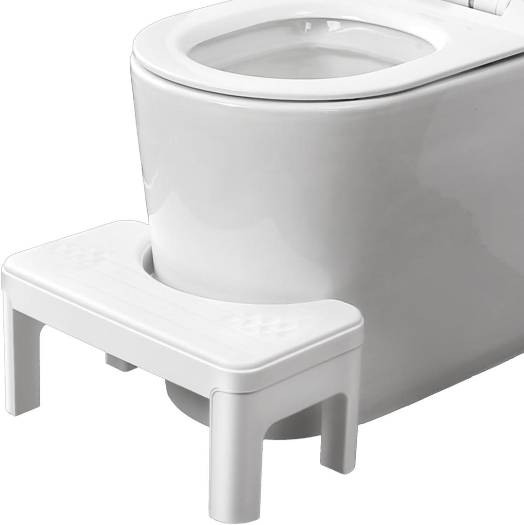 Ergonomic Squat Toilet Stool for Adults & Kids  Non-Slip Bathroom Step Stool for Healthy Pooping Posture, Durable Plastic Potty Stool with Patented Design
