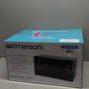 Emerson MW7302B Compact Countertop Microwave Oven with Touch Control, LED Display, 700W, 10 Power Levels, 6 Auto Menus, Glass Turntable and Child Safe Lock, 0.7 Cu., Ft. Black