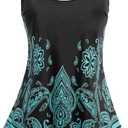 Arolina Tankini Swimsuits for Women Tummy Control Two Piece Bathing Suits Flowy Swim Tops with Boy Shorts (Black, S)