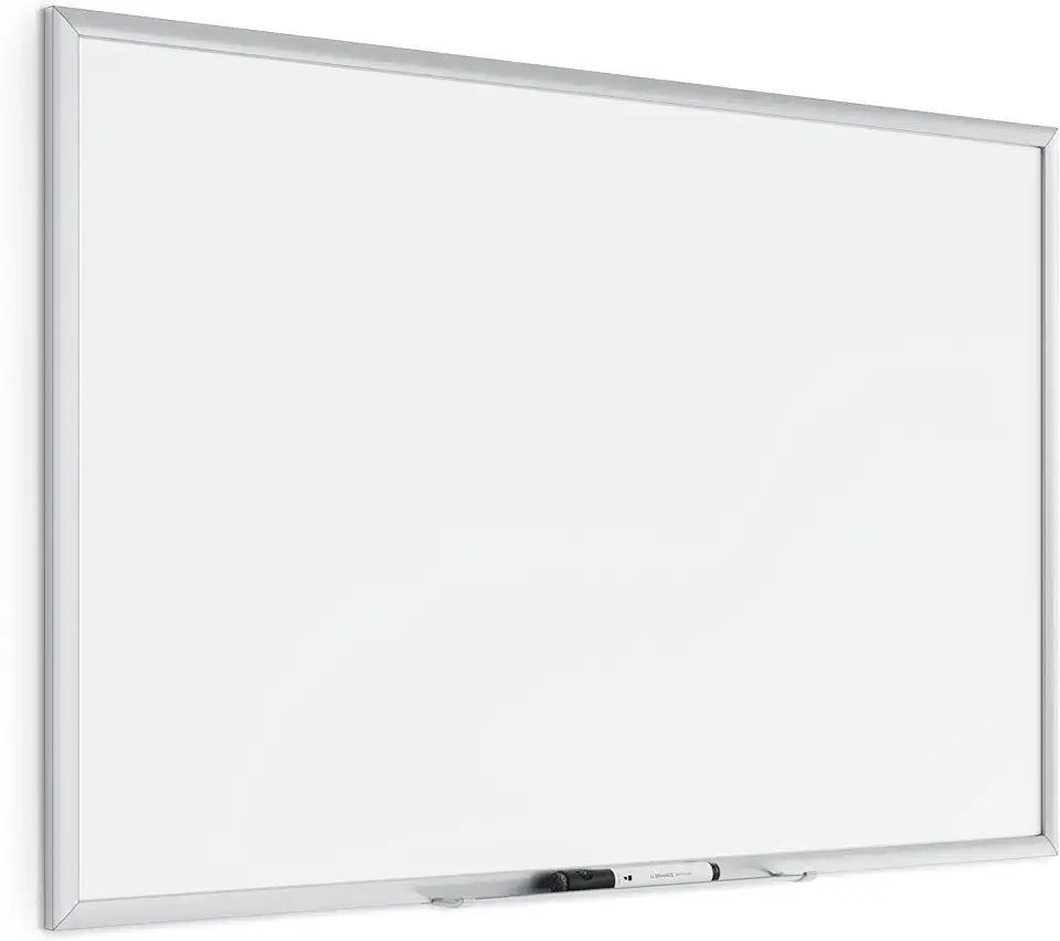 U Brands Magnetic Dry Erase Board White Board Value Set, 23"×35" Inches, Silver Aluminum Frame Includes Marker and Magnet