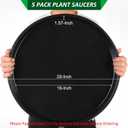 PATIKIL 5 Pack Plastic Plant Saucer, 20 Inch Plant Tray for Pots Round Plant Dish Plant Drip Trays Water Tray for Indoors Outdoors Garden, Black