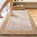 70x24 Long Bathroom Rugs Washable Non Slip, Beige Bath Mat for Bathroom Floor Tub, Soft Absorbent Quick Dry Mats for Shower, Bathtub,Home Decor