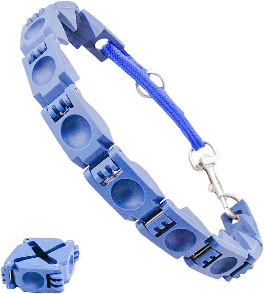 1TO3GOUpgrade Adjustable Dog Training Collar with 4 Extra Links for Medium, Large and X-Large Dogs (Welded-Ring) (Blue)