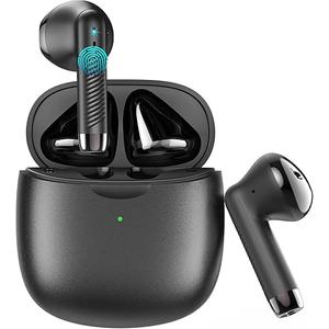 Jxrev Wireless Earbuds, Bluetooth 5.4 Headphones in Ear with Noise Cancelling Mic, Earbuds Stereo Bass, IP7 Waterproof Sports Earphones, 32H Playtime USB C Charging Buds White for Android iOS