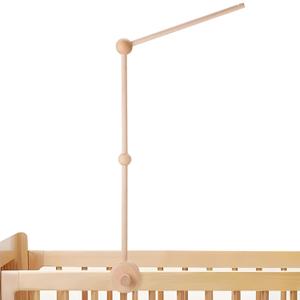 PandaEar Baby Crib Mobile Arm, Beech Wooden Mobile Holder with Anti-Slip Attachment, Baby Mobile Hanger for Crib Nursery Dcor Accessories