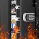 [2026 Upgraded] -35 Min Real Fireproof Safe-3.6 Cu Ft Large Safe for Home Use, Security Safe Box with Smart Alarm System, Wall & Floor Mount Anti-Theft Safe for Money Legal Documents Valuables Jewelry