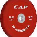 CAP Barbell Rubber Olympic Bumper Plate | Multiple Options/Colors (55lbs - Single)