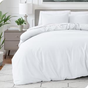 Bare Home Bedding Duvet Cover King Size - Premium 1800 Super Soft Collection - Lightweight, Cooling - Soft Breathable Bedding Duvet Cover (King, White)