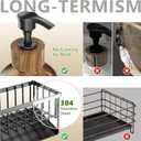 Cisily Kitchen Dish Soap Dispenser Set with 2 Pack 16.9oz Amber Glass Bottle and Sponge Holder, Dish Soap Dispensers with Adjustable Sponge Holder, Vintage Hand and Dish Soap Dispensers Set