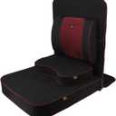 Friends of Meditation Extra Large Meditation Chair | Floor Chair with Back Support | Yoga Chairs for Adults | Portable Folding Chair | Yoga Chair with Cushion & Meditation Block | Black | 24x22 in