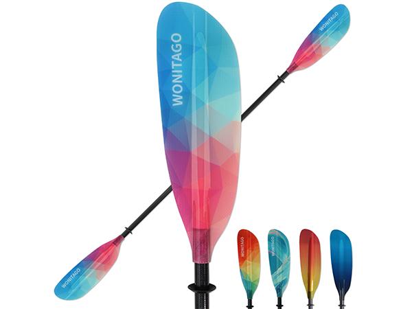 Kayak Paddle Premium Carbon Shaft and Gradient Full Fiberglass Blade, Lightweight Adjustable Carbon Fiber Kayaking Oars, 230-240 cm/90-94 inches