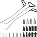 QWORK Paintless Dent Repair Kit, 3 Piece Stainless Steel Dent Removal Rods with 20 Awl Heads, for Removal of Auto Body Hail Dents