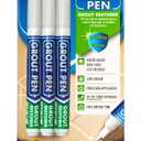 Grout Pen Tile Paint Marker: Waterproof Grout Paint, Tile Grout Colorant and Sealer Pen - Winter Grey, Narrow 5mm Tip (7mL) - 3 Pack