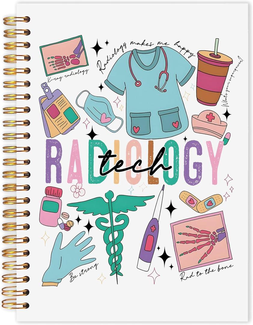 Radiology Nurses Spiral Notebook, Radiology Tech Gifts Journaling Notebooks, Radiology Tech Student Essentials, Radiographer Nurse Notebooks for Note Taking, 5.5x8.3 Inch