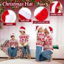 Ugly Christmas Matching Family Sweater Xmas Knit Outfit with Hat Pullover Sweaters Classic Traditional Holiday Jumper (White Red Elk Snowflakes)