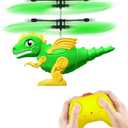 Flying Dinosaur Toys for Kids 8-12 Birthday Christmas Gift,Mini Drones Remote Control Helicopter for Boys Kids 8-12,Flying Ball Toys with LED Light,Easy to Forward,Turn Left/Right (Dinosaur) (Green)