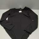 NWT Mango Pop Women's Long Sleeve Snap Crotch Body Suit Solid Black L