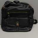 KKXIU Backpack Purse for Women - Multi-pocket Leather backpack for Travel, Work & School with Anti-Theft Lock Pocket, Luggage Strap & Water Bottle Pockets - 13x14x5.2 Inch, 1.67lb (Black)