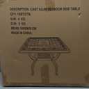 JARDIN DE CENTENNIAL Cast Aluminum Outdoor Side Table,Anti-Rust Outdoor End Table,Patio Coffee Bistro Table for Indoor,Garden,Porch,Balcony(Square White)