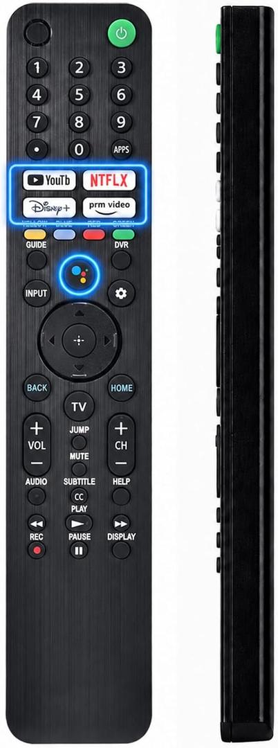 Voice Remote Replacement for Sony Smart TV Control:Comptible for 2019-2025 Sony Bravia OLED LED 4K 8K UHD,for Android Google TV with Shortcuts YouTube and Dinsey+ etc. (Silver)