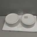 Elevated Ceramic Dog Bowl Set - Raised Dog Bowls with Non-Slip Bamboo Stand - Dog Food and Water Bowl Set - Double Dog Feeding Bowls - Suitable for Small and Medium Dogs - 28.74 OZ - 3.6 CUPS - 850 ML (White)