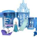 Mattel Disney Princess Toys, Storytime Stackers Elsa Ice Palace, Stackable Castle Doll House with Small Doll & 8 Pieces, Inspired by The Disney Frozen Movies (Piccolo)