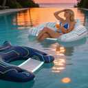 2-Pack Inflatable Pool Floats Adult - Glow in the Dark Pool Float Chair with Headrest & 2 Cup Holders-U-Shaped Floating Lounge Chair, Heavy Duty Water Lounger for Lake, River, Pool Party.