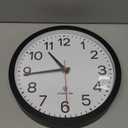 AKCISOT Atomic 10 Inch Wall Clock Analog Clocks for Indoor Kitchen, Battery Operated Clock for Bedroom Office Classroom Living Room(Black)