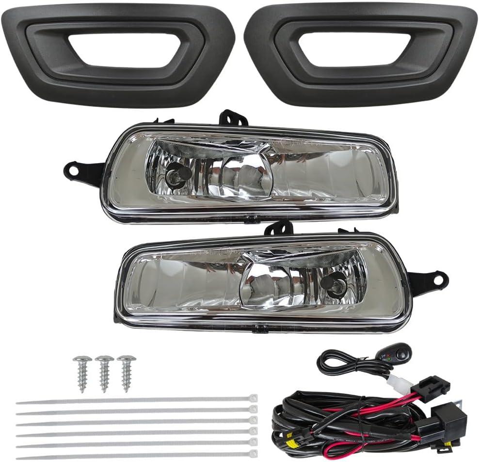 Left & Right Fog Lights W/Bezels Covers Bulbs Wiring Replacement For Ford Transit 2020-2023 E-Transit 2022-2024 FO1038207 KK3Z17B814BD FO1039207 KK3Z17B814BC FO2592236 F1EZ15201A FO2593236
