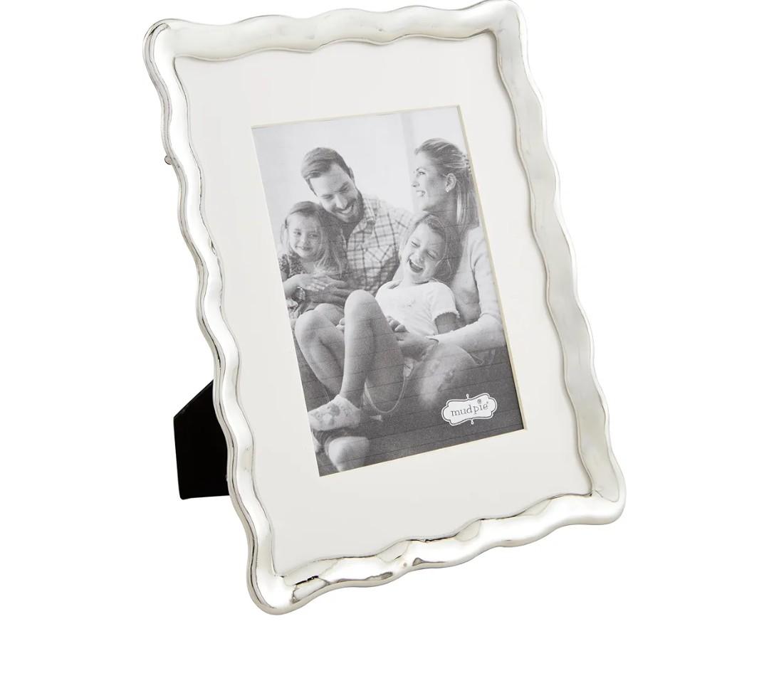Mud Pie Wavy Metal 5X7 Frame; 11" X 8 1/2"