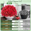 Yastouay 8 Bundles Artificial Flowers for Outdoors, Realistic Bougainvillea Fake Flowers for Outside, UV Resistant Silk Outdoor Faux Plants for Porch Patio Planter Front Door Garden Decor(Red)