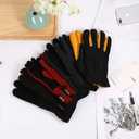 SKYDEER Winter Gloves with Soft Deerskin Suede Leather & Thermal Polar Fleece & Warm 3M Thinsulate Insulation (SD8661T) (Black, M)