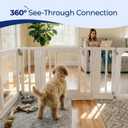 Clear Acrylic Dog Playpen with Door, Transparent Puppy Playpen for Small and Medium Puppies, Easy Assemble Pet Fence Indoor with Safety Lock (White, 69.3 x 35 x 22.4 Inch)