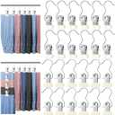 60pcs Heavy Duty Jeans Hangers,Pants Hangers with Clip, Space Saving Legging Organizer for Closet Hanging Metal Yoga Pants Hangers for Jeans,Shorts,Skirts