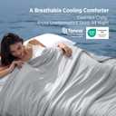 Bedsure Cooling Comforter Queen Size - Cooling Blankets for Hot Sleepers, Lightweight Summer Comforter, Q-Max>0.45, 4X Breathable & Quick-Dry, Oeko-TEX Certified, Grey, 90x90 Inches