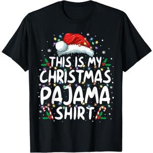 This is My Christmas Pajama Shirt Funny Xmas PJs Men Women T-Shirt, Size S