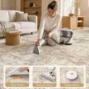 cotiled 9x12 Area Rug for Living Room: Washable Soft Abstract Rugs Beige