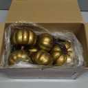 6 Pcs Gold Artificial Pumpkins Decor,Fall Home Decorations, Crack Foam Pumpkin for Halloween Thanksgiving Fireplace & Mantel & Kitchen Table Centerpiece Decoration