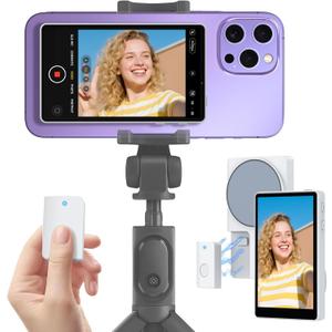 Vlog Selfie Monitor Screen for iPhone with Magnetic Remote, 1080P 4K 30fps Video Recording, Phone Back Camera, Creator Essentials, Live Stream, Not Compatible with iPhone17 Series and Google Pixel (White)