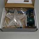 Santa Express Rotating Christmas Tree Topper Animated Santa's Christmas Reindeer's with Banner, LED Lighted 3D Pentagram Tree Topper for Xmas Decorations