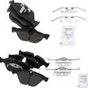 TRQ Front and Rear Brake Pad Set Ceramic Compatible with 2010-2013 BMW 328i 2010-2013 328i xDrive 2013-2015 X1 (BFA13100)