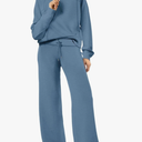 XIEERDUO Lounge Sets For Women 2024 Half Zip Sweatshirt And Wide Leg Sweatpant 2 Piece Outfits Sweatsuit Tracksuit, M size