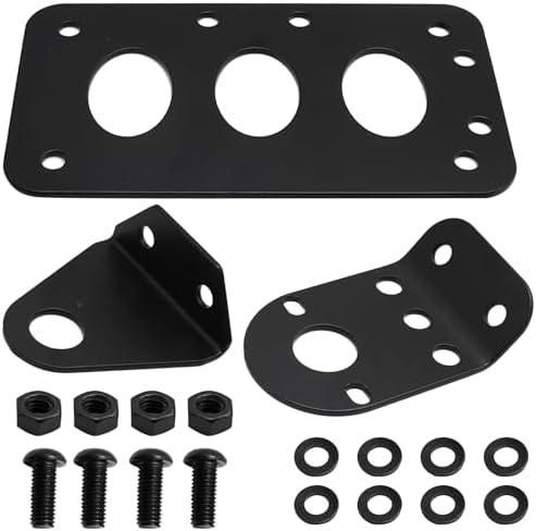 Side Mount License Plate Bracket 7" x 4" Replacement for Harley Davidson Touring Bobber Chopper Honda Kawasaki Suzuki Yamaha (Black)