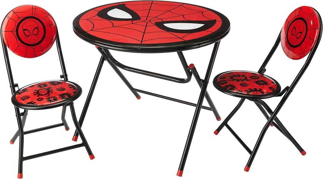 Marvel Spiderman 3 Piece Foldable Round Table and Chair Set, Ages 3+