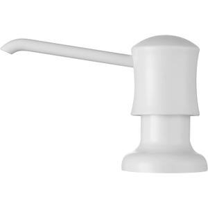 White Sink Soap Dispenser for Kitchen Sink (White), Built-in and Refill-from-Top Design with Liquid Hand & Dish Soap Bottle (with Bottle)