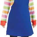 fun shack Kids Evil Doll Costume Childrens Possessed Horror Movie Dummy Dress Outfit (X-Large, Blue)