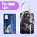 3 Pack Funny Guitar Cat Luggage Tags for Suitcase Animal PU Leather Travel Luggage Tag Privacy Cover ID Label for Women Men Baggage Backpack Handbag School Bag