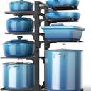 ORDORA Pots and Pans Organizer: under Cabinet, 20.8" Height Heavy Duty 120LBS Pots Pans Organizer Rack for under Cabinet 8-Tier Adjustable for Big Stockpots, Dutch Oven, Cast-Iron Pans, Heavy Cookware (4D-21"H-Heavy Duty)