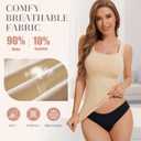Square Neck Shapewear Tank Tops for Women Tummy Control Compression Tanks Seamless Shaping Camisole Body Shaper (Beige, M)